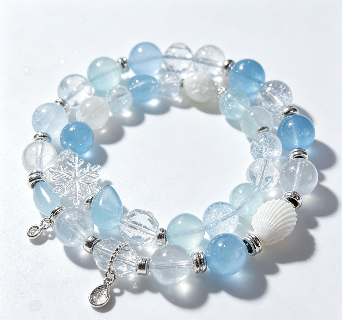 Ice Clear Tone Palette Mix | Acrylic Resin Alloy Charm Beads, DIY Bracelet Pen Bead