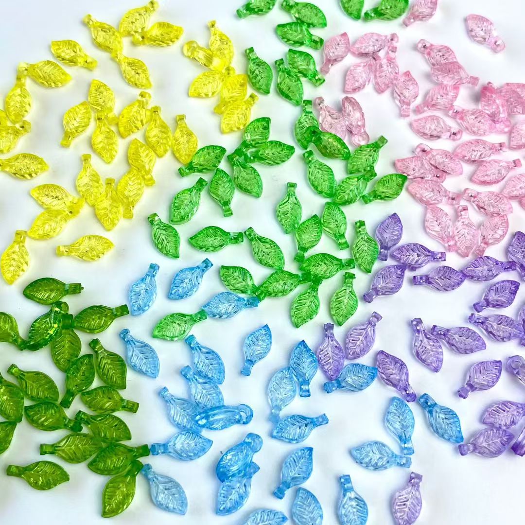 Translucent Acrylic Leaf Charms - DIY Jewelry Findings (5 Colors)