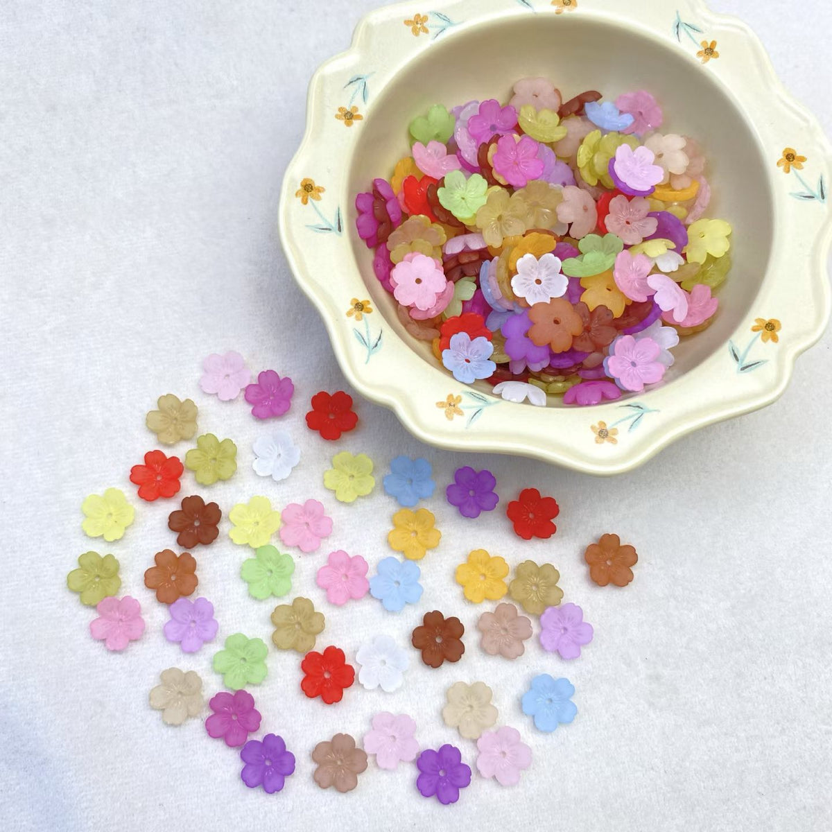 Five-Petal Flower Charms - Assorted Colors DIY Jewelry Findings