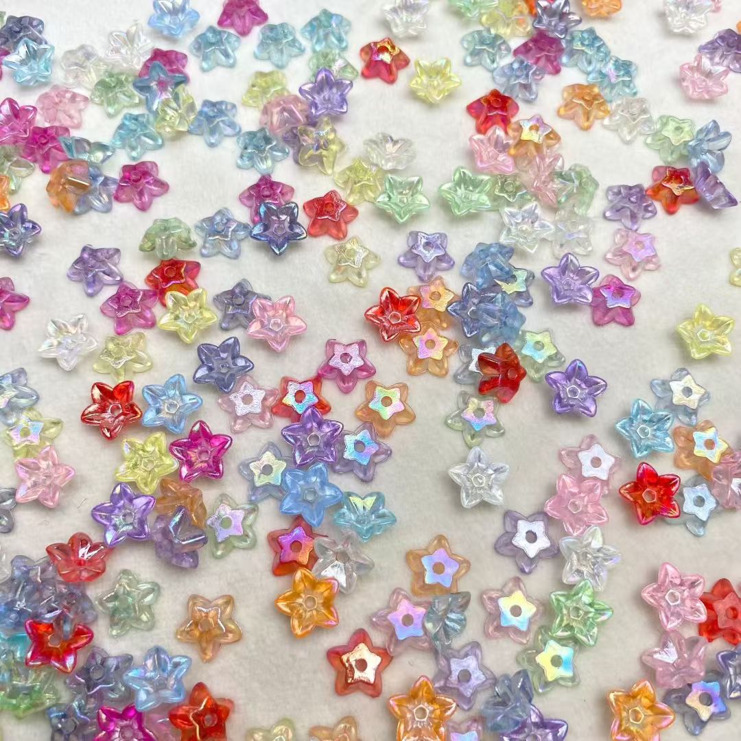 Iridescent Star Acrylic Beads - Multi-Color Gradient DIY Craft Beads