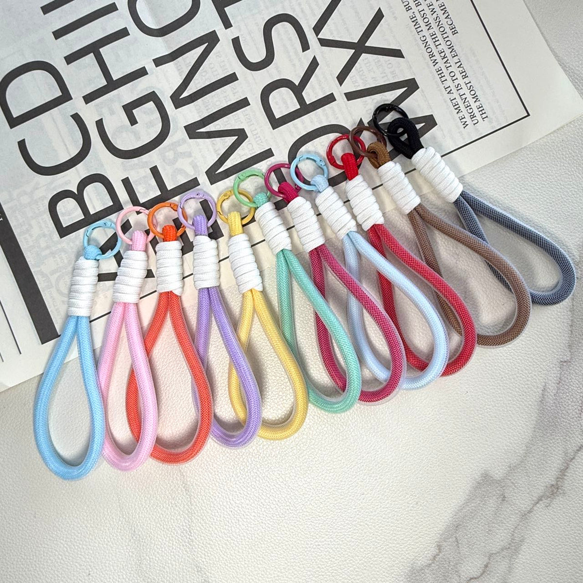 Braided Rope Keychains | Handmade Keychains with Metal Key Rings in 10 Colors