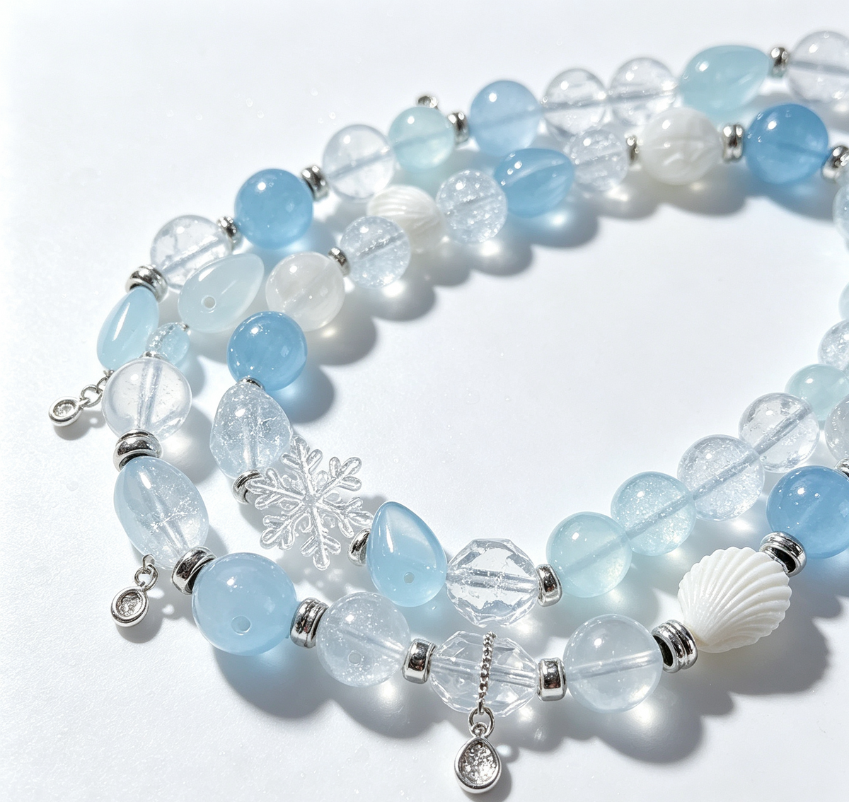 Ice Clear Tone Palette Mix | Acrylic Resin Alloy Charm Beads, DIY Bracelet Pen Bead