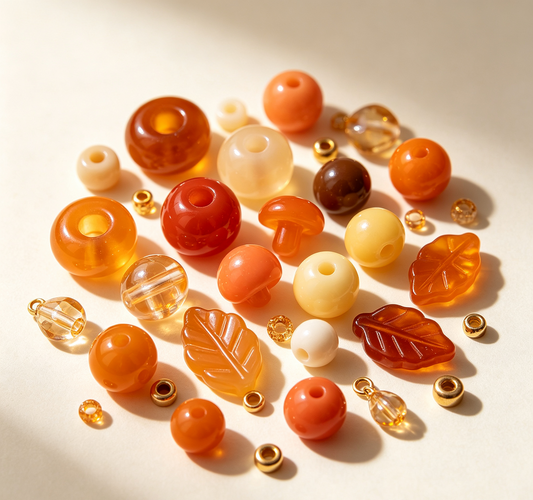 Tangerine Glow Hue Focus Mix | Acrylic Resin Alloy Spacer Beads for Jewelry Making
