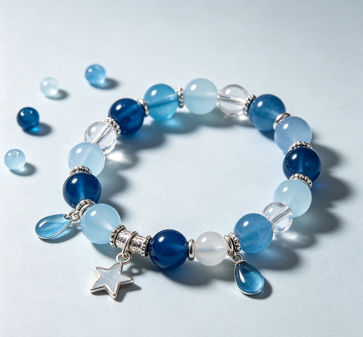 Ocean Blue Hue Focus Mix | Acrylic Resin Alloy Spacer Beads for Jewelry Making