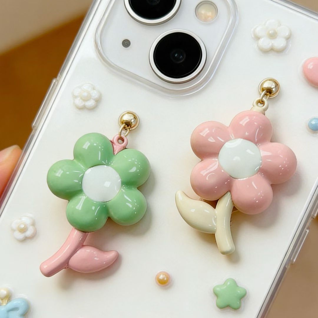 Five-Petal Flower Charm Pendant - DIY Bag & Phone Decor
