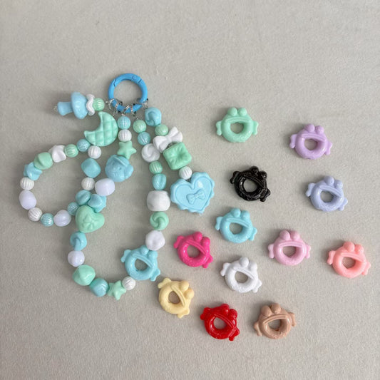 Cartoon Frog Ring Charms - Macaron Colors Resin DIY Jewelry Findings