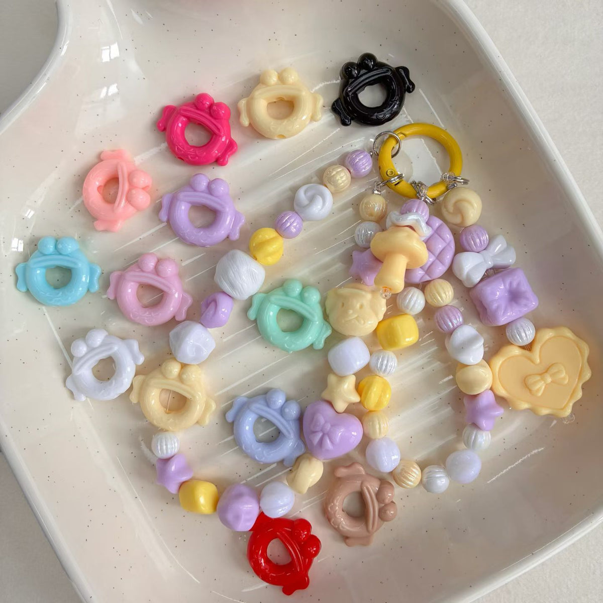 Cartoon Frog Ring Charms - Macaron Colors Resin DIY Jewelry Findings