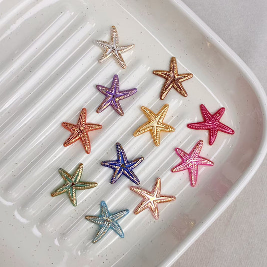 Starfish Shaped Resin Charms - Metallic Luster Finish (10 Colors)