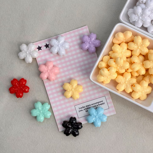 Sakura Blossom Acrylic Beads - Cherry Blossom Shape DIY Jewelry Making (8 Colors)