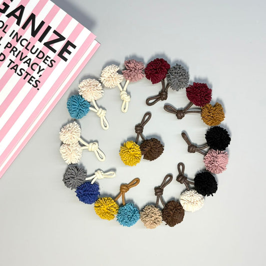 Pom Pom Hair Ties | Double Fluffy Pom Hair Elastics in 8 Colors