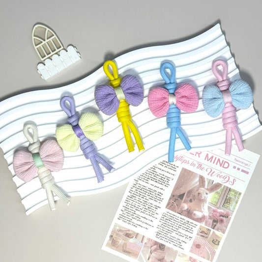 Fabric Bow Hair Ties | Handmade Plaid Bow Hair Elastics in Pastel Combos