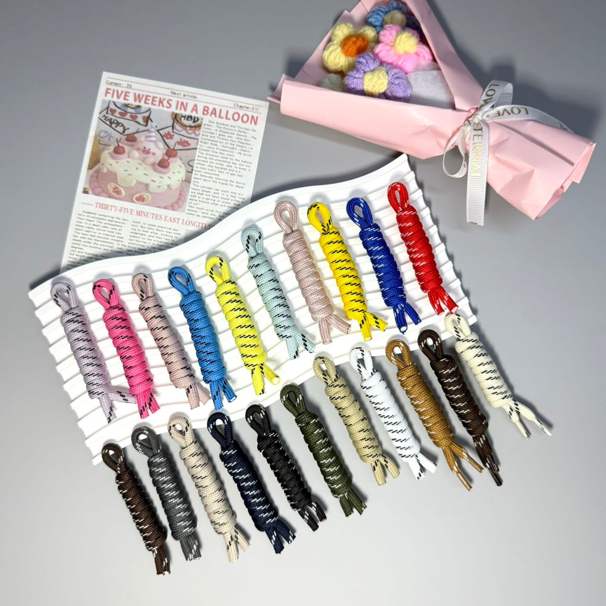 Spiral Woven Shoe Laces | Colorful Coil Laces for Sneakers & DIY Crafts
