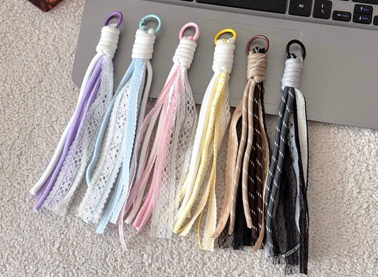 Pastel Tassel Keychains | Handmade Lace & Ribbon Tassels in 6 Colors