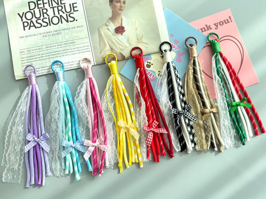 Tassel Keychains with Plaid Bows | Handmade Charm Keychains in 8 Colorways