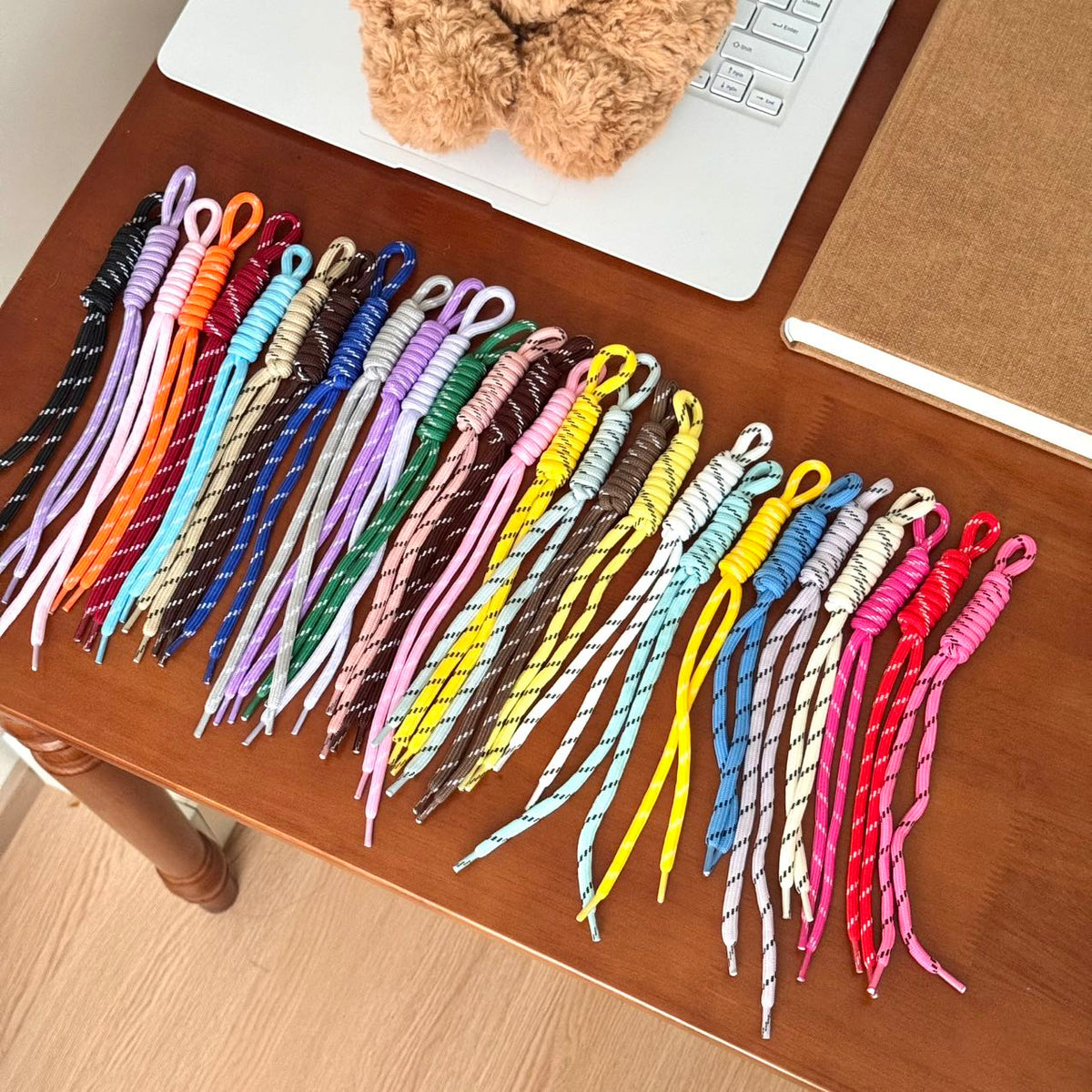 Macrame Rope Keychains Assorted Colors | Handmade Keychains with Ring & Fringe