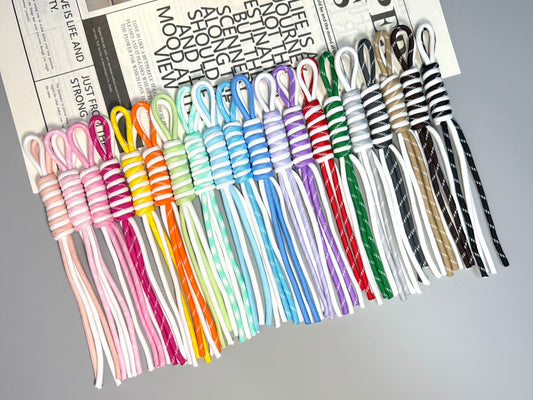 Stripe Braided Rope Keychains | Handmade Keychains with Matching Tassels in 14 Colors