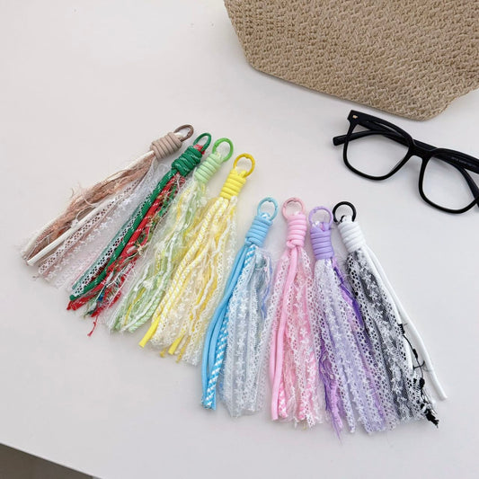 Handmade Tassel Keychains | Mixed Lace & Yarn Tassel Charms in 8 Colors